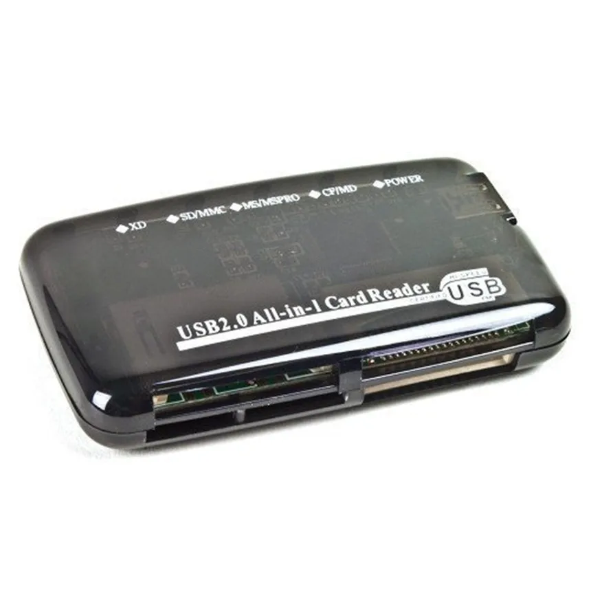 600 компл./лот 26 в 1 все USB 2 0 6 портовый мини прозрачный многофункциональный CF TF SD