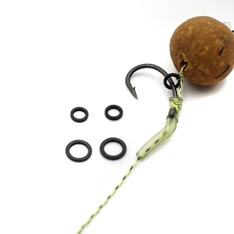 50 PCS Round Rig Rings Matt Black 3.1mm 3.7mm Non Reflective Carp Fishing Terminal Tackle Carp