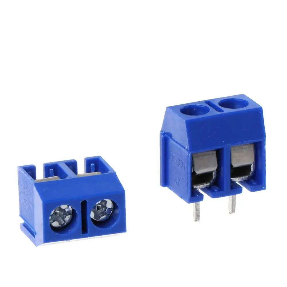 Для 100 шт./упак. 2 штифта Клеммная колодка разъем 5 мм шаг акция|pcb terminal block connector|terminal