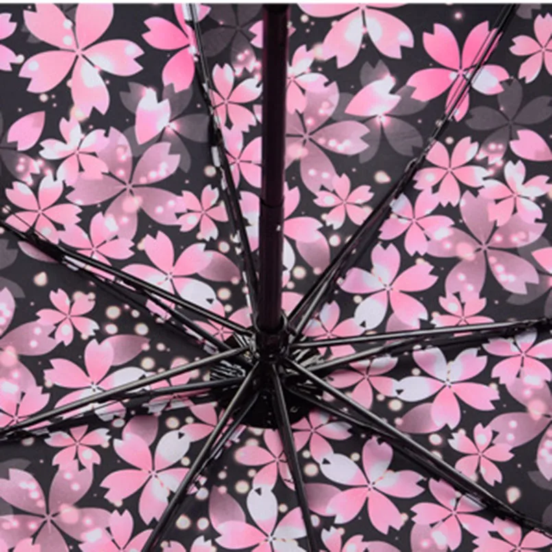 Женский складной зонтик для взрослых, один размер, женский складной зонтик, анти-УФ Автоматический зонтик, женский зонт с цветами