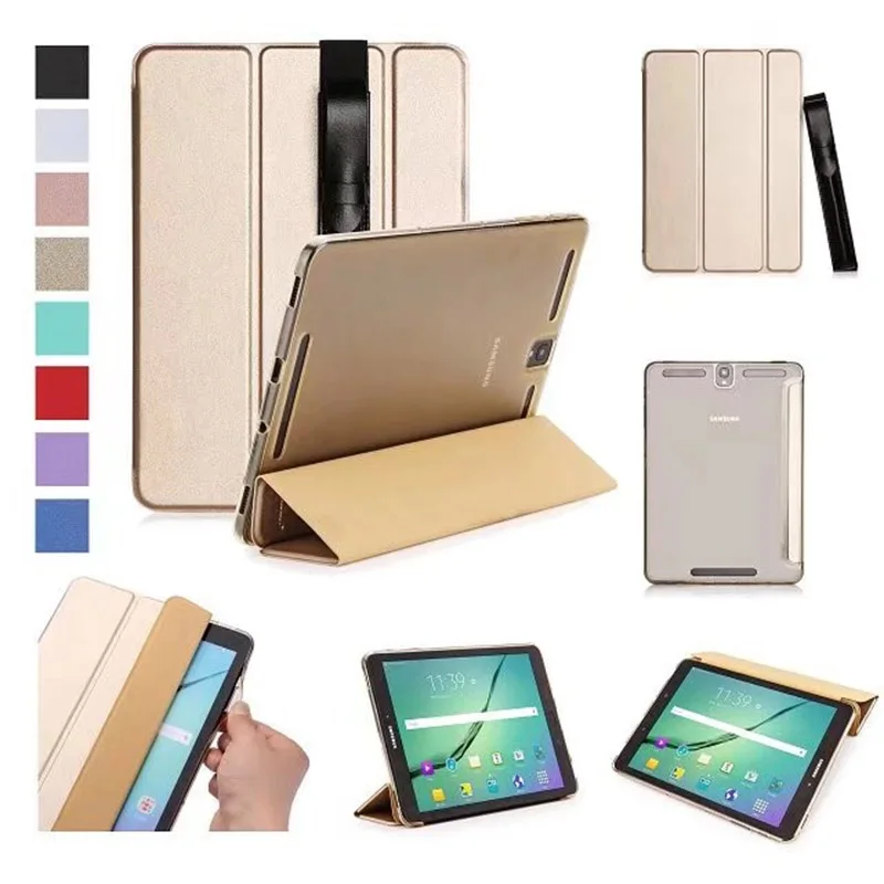 Умный чехол CucKooDo из искусственной кожи премиум класса для samsung Galaxy Tab S3, 9,7 дюймов, SM-T820 T825, планшет на Android с держателем стилуса - Цвет: Golden