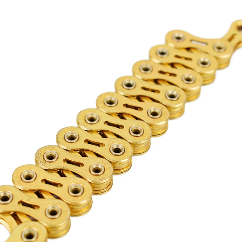 Discount TOP Original 11 Speed Full Hollow Chains 11S Bicycle Chain 116L bicycle Chain Gold Mountain MTB Road bike Parts VG sports 244g 1