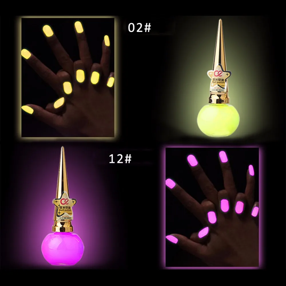 Светится в темноте Краска Лак для ногтей на Хэллоуин дизайн ногтей Декоративный гель Штамповка ногтей флуоресцентный Светящийся лак для ногтей