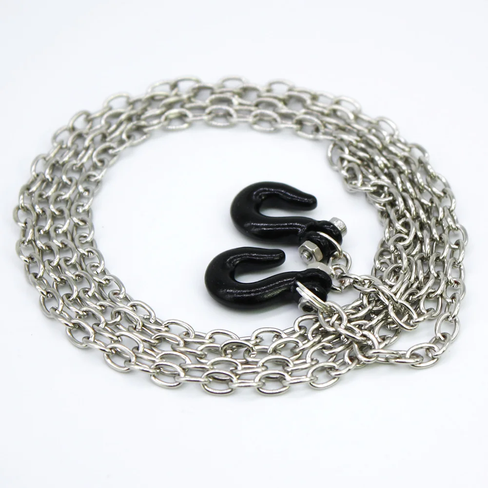 1 10 Scale Metal RC Chain With Hooks 110CM Length RC Crawler Truck Accessories