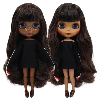 ICY DBS Blyth doll 1/6 bjd black mix brown hair joint body 30cm doll custom doll DIY anime girls 1