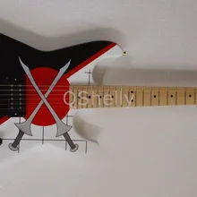 Высокое качество QShelly custom San Dimas 25th anniversary red sun black floyd rose электрогитара Музыкальные инструменты магазин