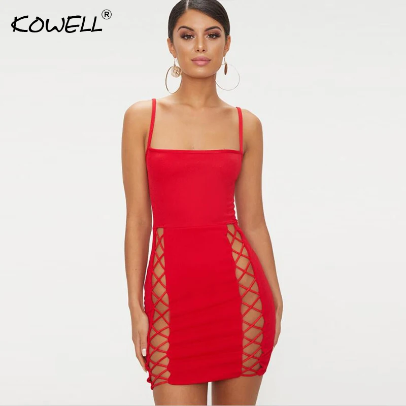 

Hollow Out Cross Bandage Bodycon Dress Women Summer Strapless Sleeveless Mini Dress Lady Sexy Party Club Dresse Vestidos