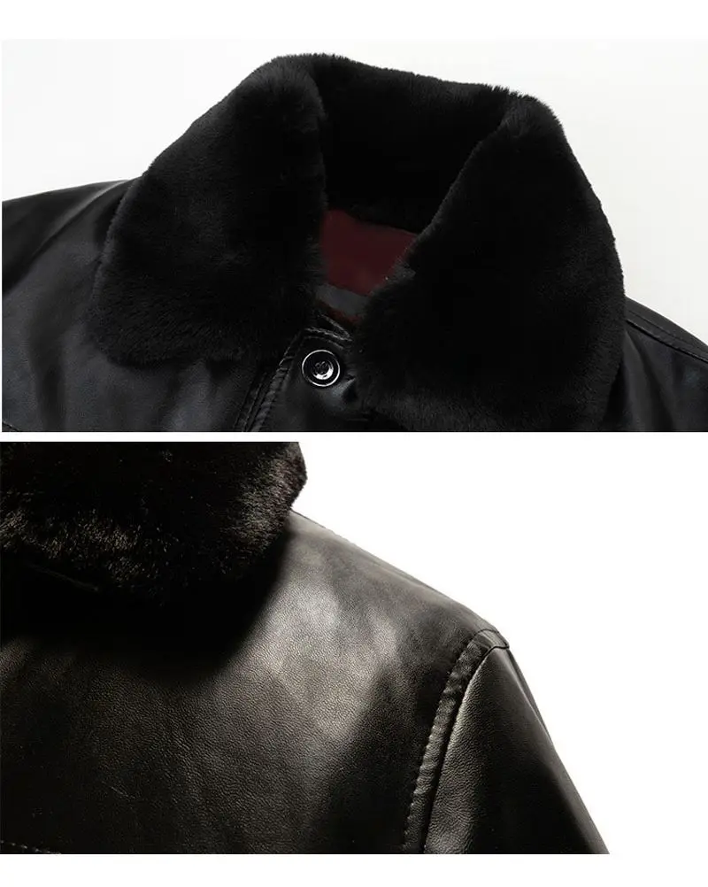 FAISIENS 5XL мужские Куртки из искусственной кожи толстые парки теплые повседневные Большие размеры 4XL 6XL на пуговицах зимние осенние 44 черные пальто из искусственной кожи