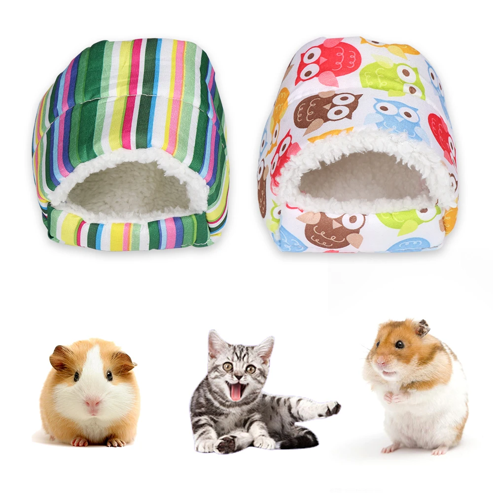 

Mini Animal Winter Warm House Lovely Soft Hamster Pad Bed Nest Plush Soft Guinea Pig House Small Animal Pet Cat Dog Rabbit Cage