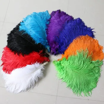 

35-40cm fluffy White Red ostrich plumes feather 14-16 inches Ostrich feathers Wedding centerpieces black purple 50pcs/lot