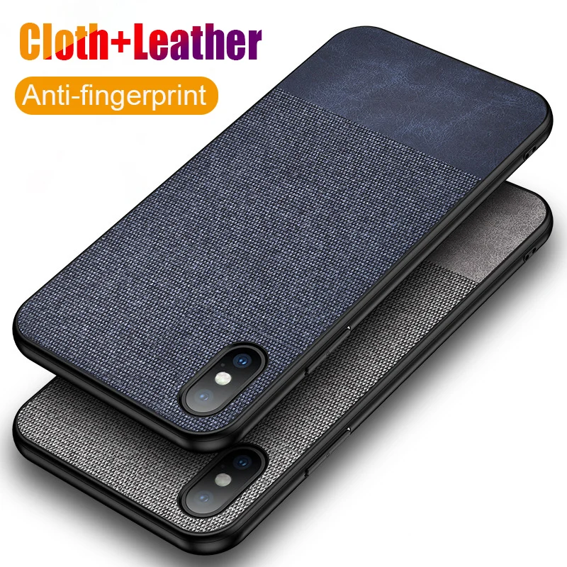 

Leather Cloth texture phone case For iphone x xs max xr Luxury Soft Silicone edge Slim cover for iphone 6 6s 7 8 plus case coque