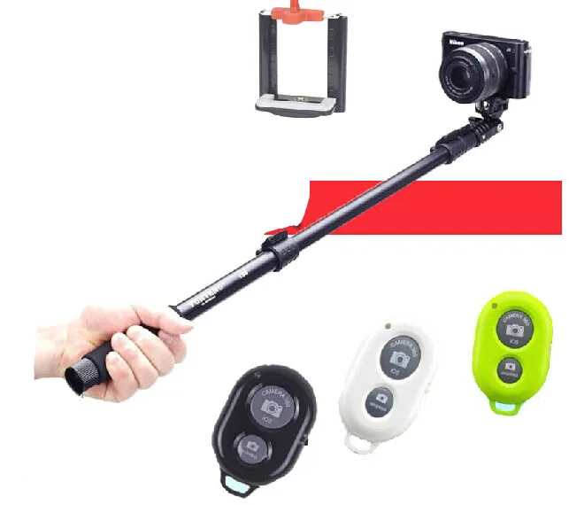 

188 Camera Monopod +Bluetooth remote control +Tripod mount adapter + cellphone holder clip Bracket for Gopro iPhne6/6plus/5s
