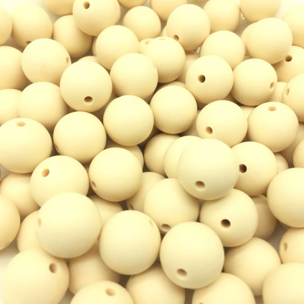 

10 PCS Navajo White 12-17 MM BPA Free Silicone Loose Teething Beads DIY Baby Pacifier Dummy Bracelets Chewing Jewelry Soother