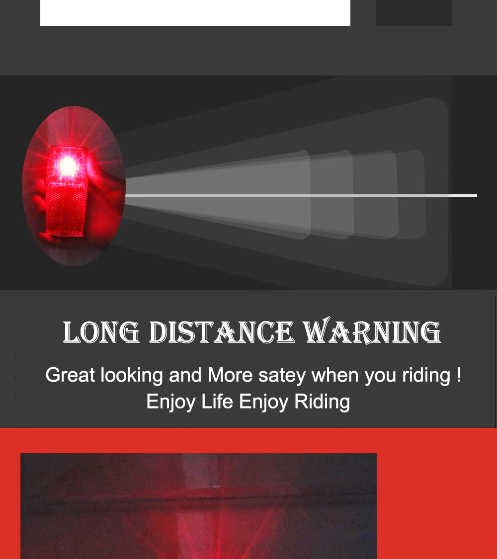 Perfect Fender LED Bike Light Mudguard Red Rear Light Road Bike Running Lights Cycling Taillight Rear Bicycle Lamp fietswiel verlichting 4