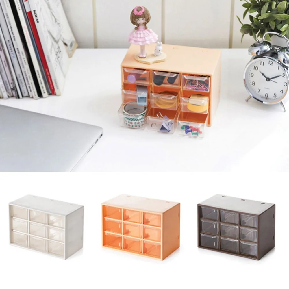 

Mini 9 Grid Plastic Jewellery Box Storage Cabinet Multi Layer Jewel Drawer Food Sundries Organizer Desktop Office Supplies