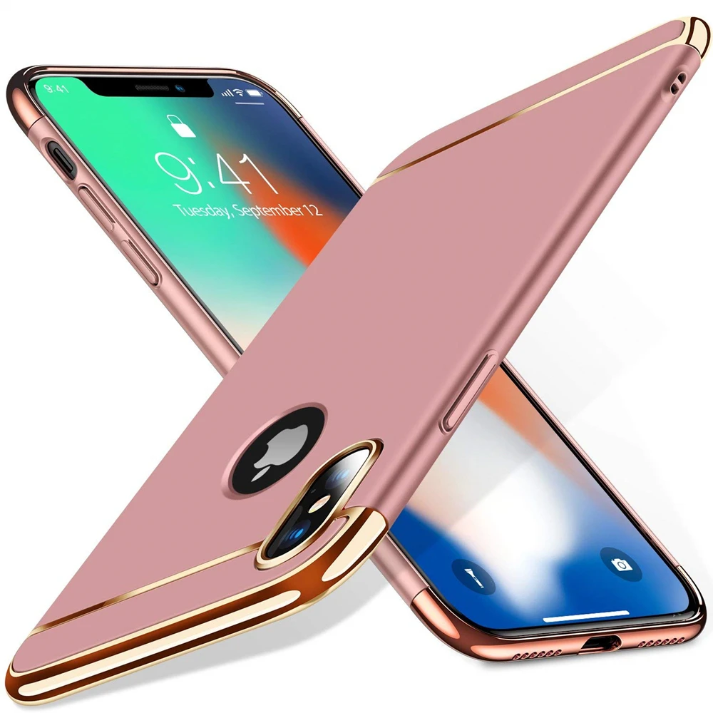 Чехол с замком серии 3 в 1 для iPhone X XS MAX XR 8 7 Plus 6 s SE 5s 5 гибридный жесткий пластиковый