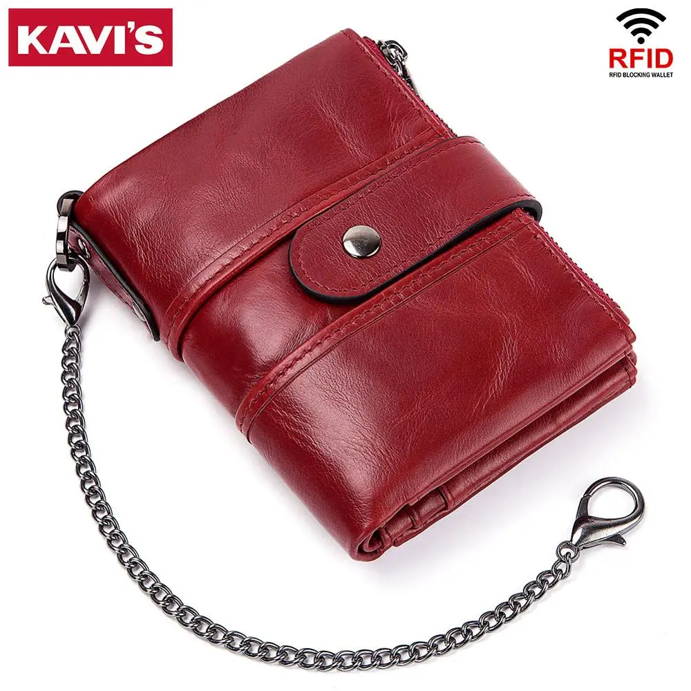 Кошелек KAVIS из 100% натуральной кожи для женщин и мужчин маленькое портмоне мелочи