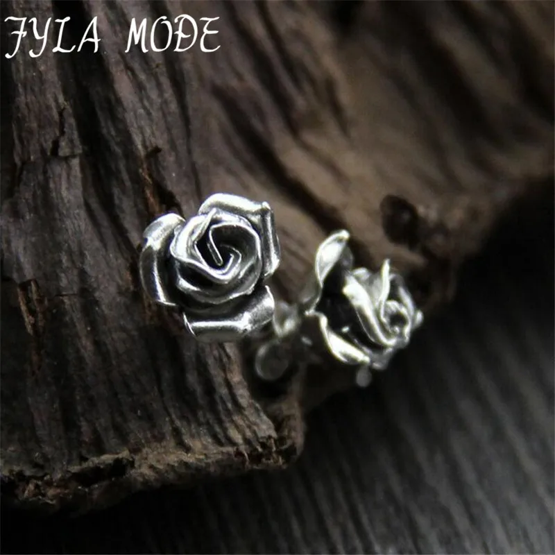 Новые Элегантные Новые Серебро S925 серьги женские симпатичная роза цветок серьги гвоздики 11*9,4 мм 1,70 г 1 шт WTS001