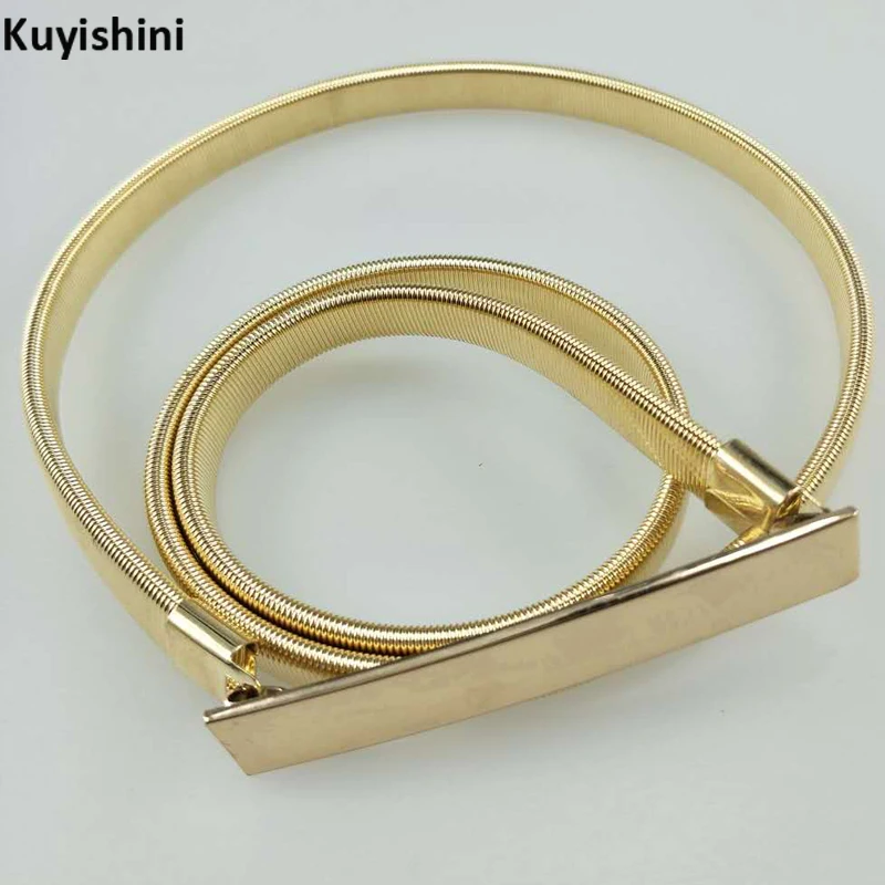 New Korean New Slim Stretch Belt Women All match Gold Silver Simply Decorated Metal Waist Chain ...