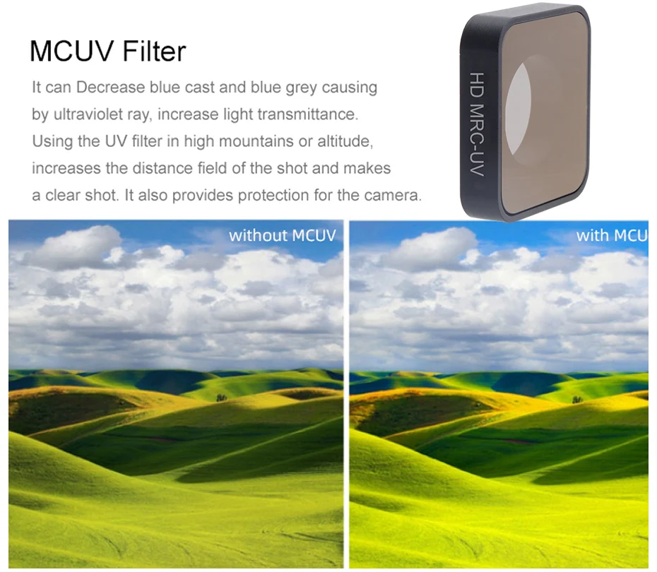 TENENELE фильтр для объектива камеры для GoPro Hero 5 6 7 CPL UV ND 4 8 16 Набор фильтров нейтральной плотности Hero5/6/7 Черные Аксессуары
