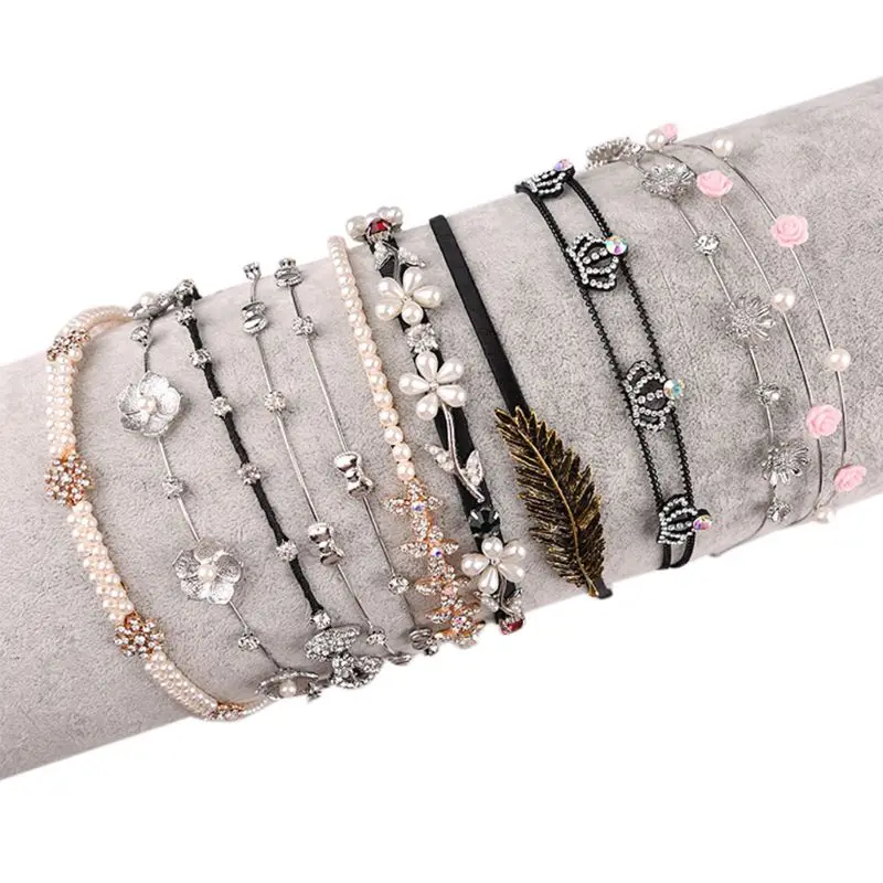 

Women Girl Luxury Rhinestone Crown Headband Imitation Pearl Flower Elegant Hair Hoop Minimalist Makeup Wedding Vintage Headpiece