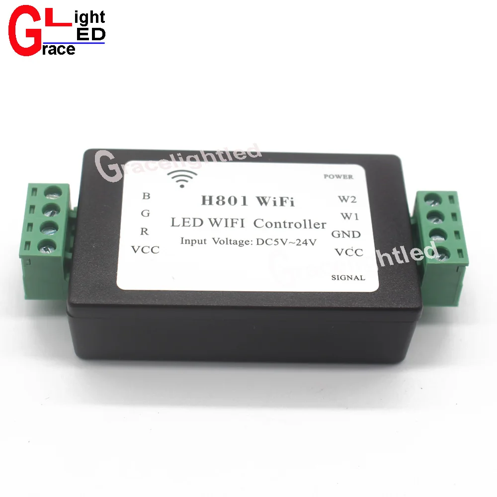 1 шт. H801 WiFi RGBW LED WIFI контроллер DC5 24V вход 4CH * 4A выход|led wifi controller|wifi controllerrgbw led controller |