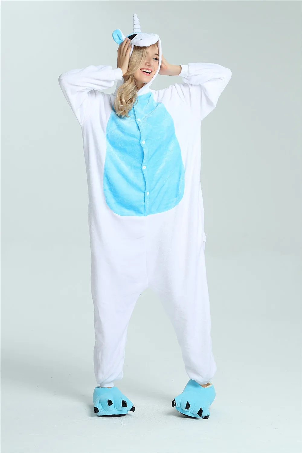 Мода для взрослых зимние Пижама Kigurumi все в одном пижама костюмы животных Косплэй