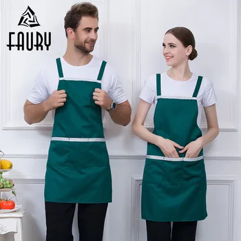 

6 Color Unisex Adjustable Strappy 3 Pockets Catering Restaurant Food Service Cafe Bakery BBQ Home Cooking Kitchen Work Aprons