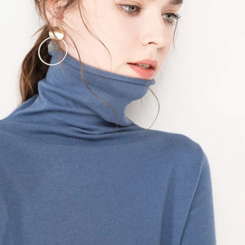 Autumn Winter Warm Solid Color Sweater Female Soft Fashion Casual Pullovers Loose Bottoming Tops Knitted Long Sleeve New Women 