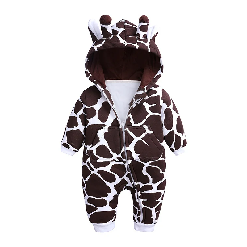 new born Baby onesie jumpsuit girl clothing Boy Clothes Cotton Newborn toddler rompers cute Cartoon Infant winter costume - Цвет: Coffee
