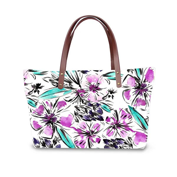 FORUDESIGNS/водонепроницаемый Totebag для женщин и девочек с цветочным принтом дизайнерская сумка для покупок Vogue неопреновый переносной кошелек - Цвет: CDYH0645AL