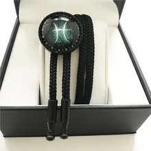 12 созвездий звездных Знак зодиака Галстук боло рыбы шаблон Для мужчин Для женщин Модные украшения галстук-бабочка шеи, одежда для офиса, ожерелье-портупея