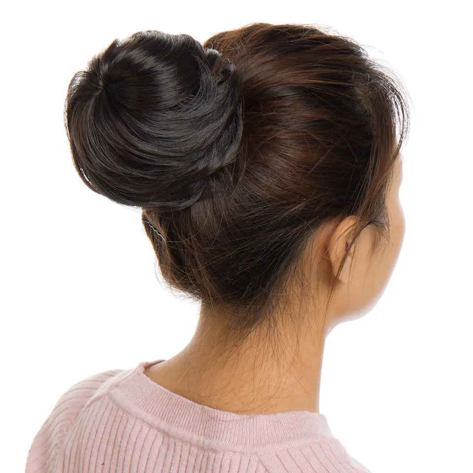 Synthetic Adjustable Hair Scrunchie Straight Chignons Hair Bun Extensions Natural Fake Bun Straight Drawstring Ponytails