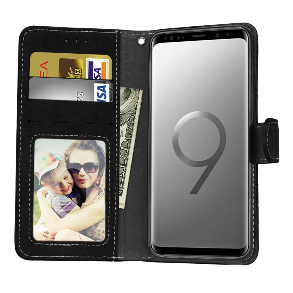Luxury Flip Leather Case for Samsung Galaxy S7 Edge S8 Plus S9 Plus Stand Cover Matte Leather Cases for Sumsung Galaxy S5 S6 S7 S8 S908