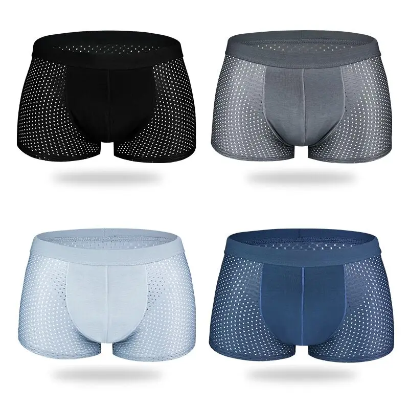 4pcs/lot Summer Panties Men's Boxer Breathable Underwear Shorts Modal