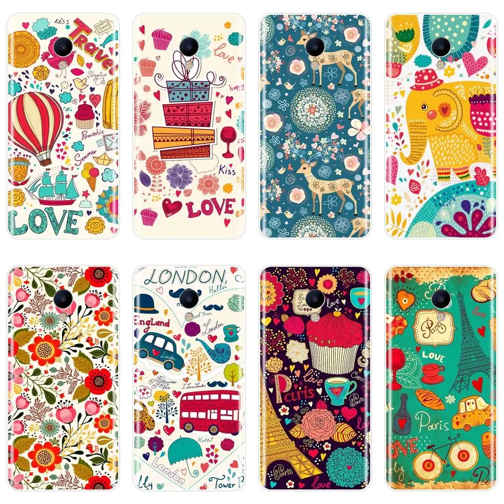 

Back Cover For Meizu M2 M3 M3S M5 M5C M5S M6 M6S M6T Silicone Soft Heart Flower Cartoon Phone Case For Meizu M6 M5 M3 M2 Note