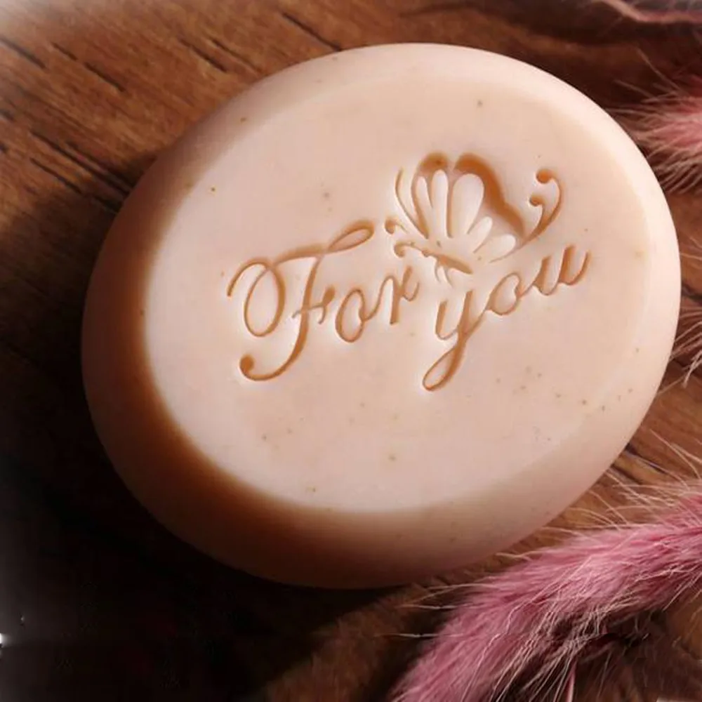 

For You Butterfly Stamp For Soap Making Transparent Art Font Soap Seal With Handle Acrylic Custom
