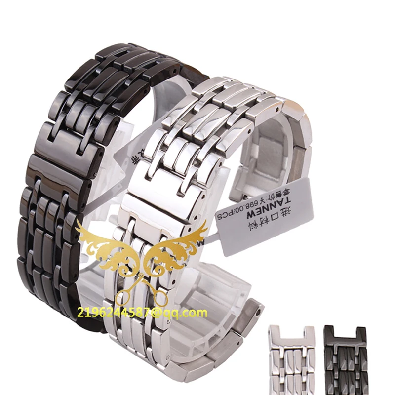

Solid Stainless Steel Watch Band 20*11mm 22*13mm Silver Black Watch Band Solid Links Nice Watchbands