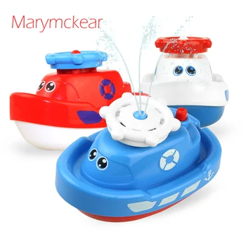 

Cute Cartoon Style Boat Toy Water Spraying Tool Bath Toy For Boys/ Girls Boat Toy 1 PC in White/ Red/ Blue 3 colors Pumping