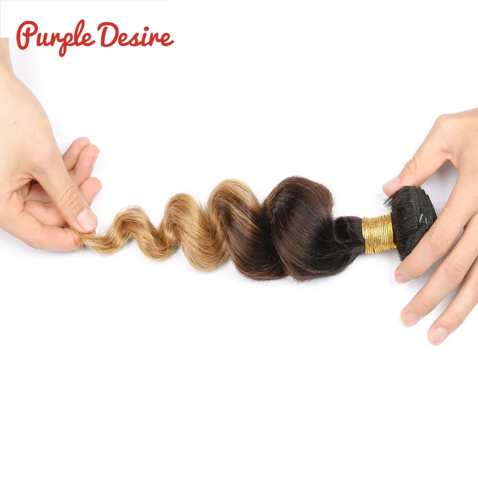 Black Brown Blonde Loose Wave Ombre Peruvian Hair Bundles T1B427 Ombre Human Hair Weave 3 Tone Color 34 Bundles Remy Hair (6)