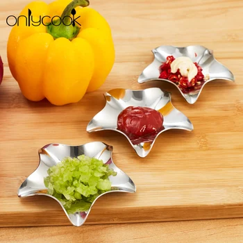 

3Pcs/Set Star-shape SUS 304 Stainless Steel Spice Dishs Soy Sauce Vinegar Sauce Vegetable Appetize Exquisite Workmanship Quality