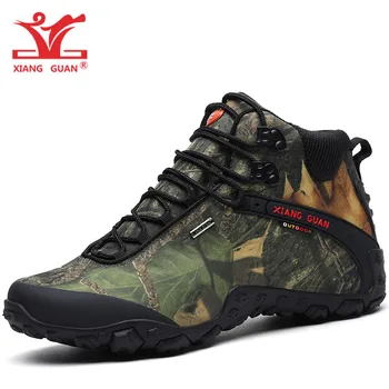 

2019 New Men Hiking Shoes Man High Top Black Camouflage Sports Climbing Outdoor Walking Sneakers Women Waterproof Trekking Boots