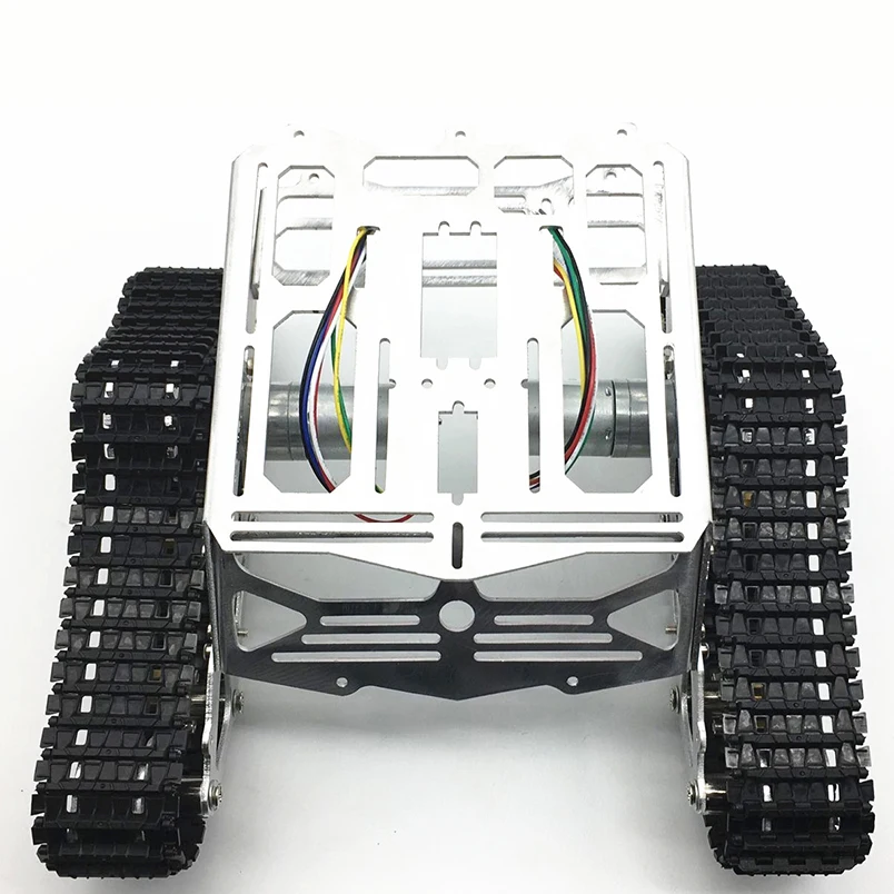 

JMT DIY Tracked Robot Aluminum Chassis Intelligence Car Platform with Dual DC Motor Spare Parts