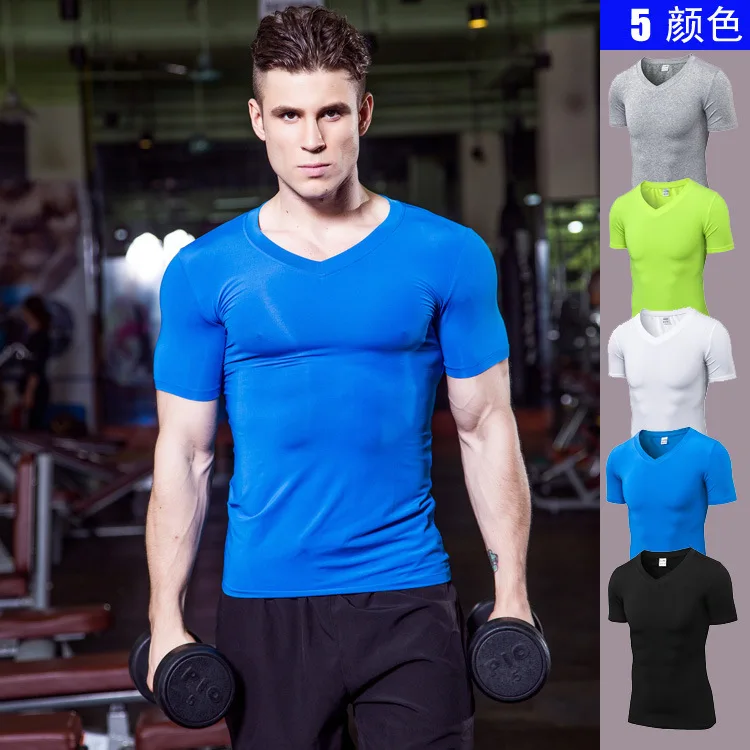 V neck Tight Skin Compression Shirts 