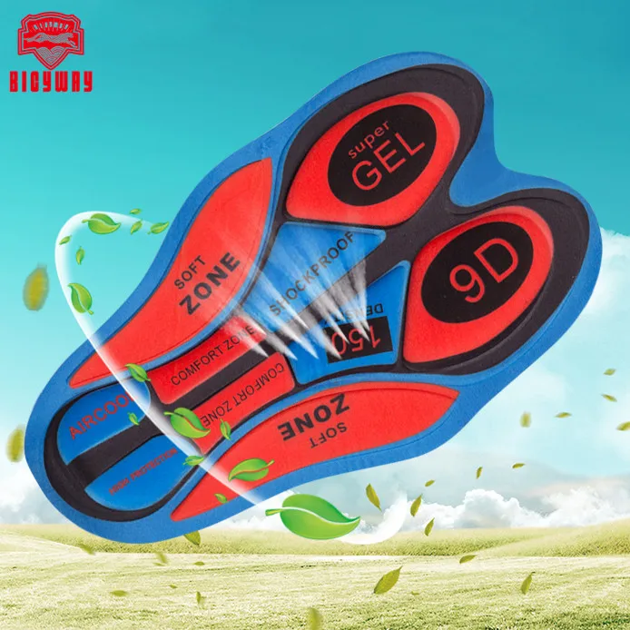 Bicyway новые черные 9D силиконовые Coolmax Pad велосипедные шорты дорожный велосипед Bib