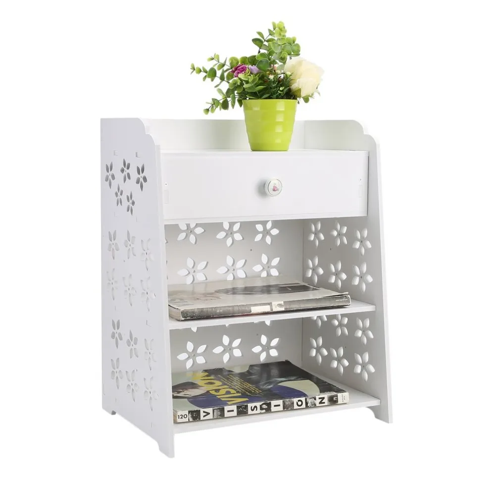 

Bedroom Bedside Table Modern Flower Storage Rack Coffee Tea Table Desk Wood Cabinet Universal Home Nightstand Bedroom Furniture