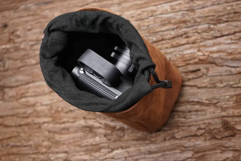 Protetora de Câmera de Couro Retrô para Leica Estrutura de Câmera para Sony Capa Genuíno Bolsa Macia m8 A6000 a7 A7ii m9 - Image 3