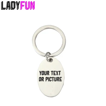 

Personalized Custom Stainless Steel Oval Tag Keychain With Customized Logo Free Engrave