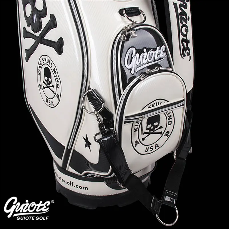 [2 цвета] King Skull USA Golf Caddie Cart Сумка из искусственной кожи Golf Tour Staff сумка с дождевиком 5-way для мужчин и женщин