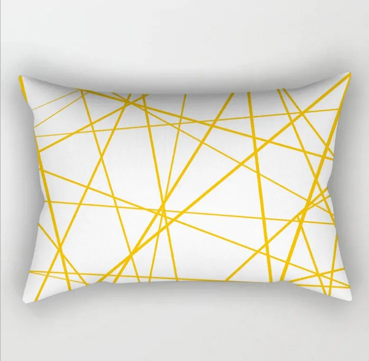 Желтый серый мраморный геометрический чехол для подушки домашний декор бархатное покрытие для подушки 30x50 см декоративный шеврон чехол для подушки Pillowsham - Цвет: N
